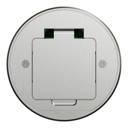 Unica System+ - Prise de sol XS IK08 IP44 - 2P+T - ronde métal - INS52103 Schneider Electric