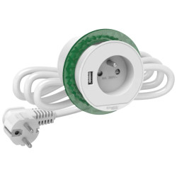 Bloc prise XS 1 PC+USB A - Bl - INS44006 Schneider Electric