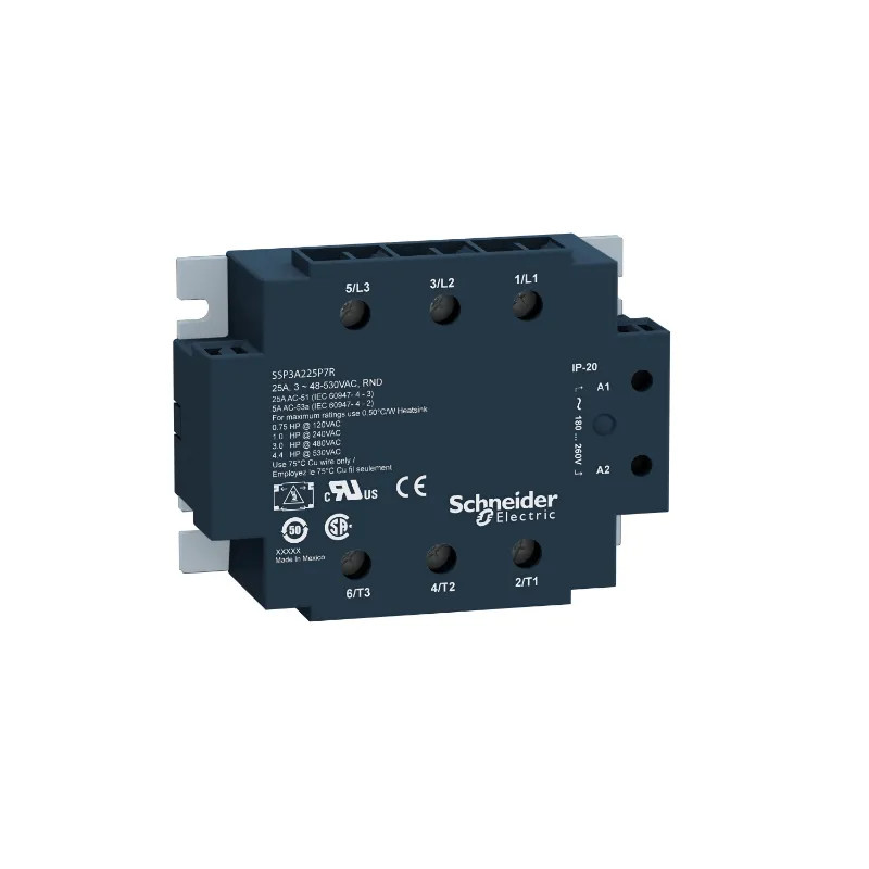 Harmony Relay - 3 phase ssrelais - 530Vca - 25A - 24Vcc random - SSP3A225BDR Schneider Electric