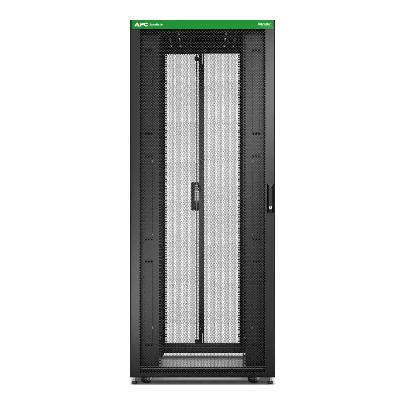 Baie EasyRack 800mm/42U/1200mm avec toit, sans panneau latéral, roulettes, noir - ER8220 APC