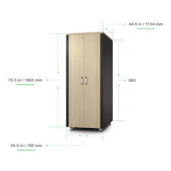 APC NetShelter - rack informatique insonorisé - 38U - Finition Erable - AR4038LIA APC