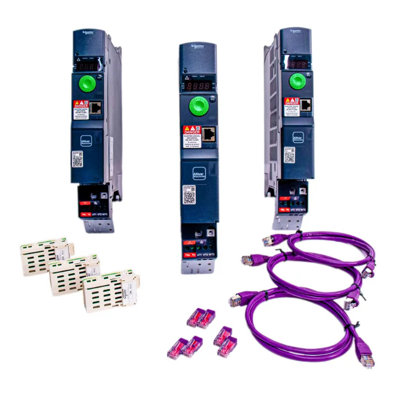 Lot de 3 ATV320 0,75 kW Mono & 3 modules interface CAN Open - MD2ATV320CANX3 Schneider Electric