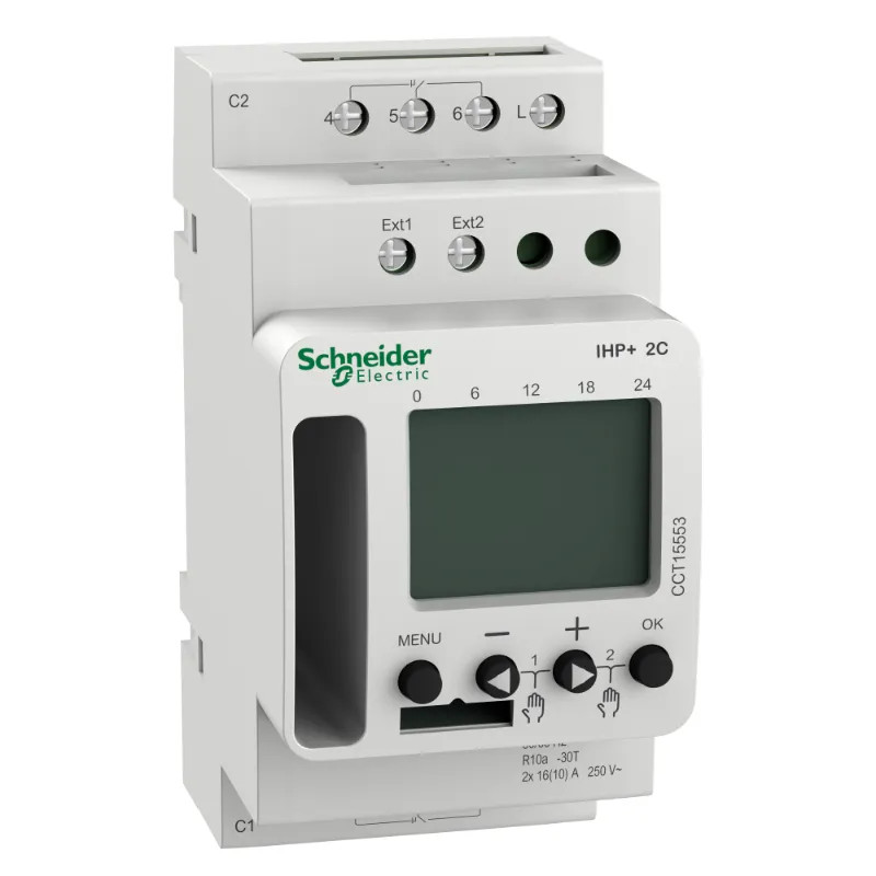 Acti9 IHP+ - interrupteur horaire programmable - 2 canaux - smart - CCT15553 Schneider Electric