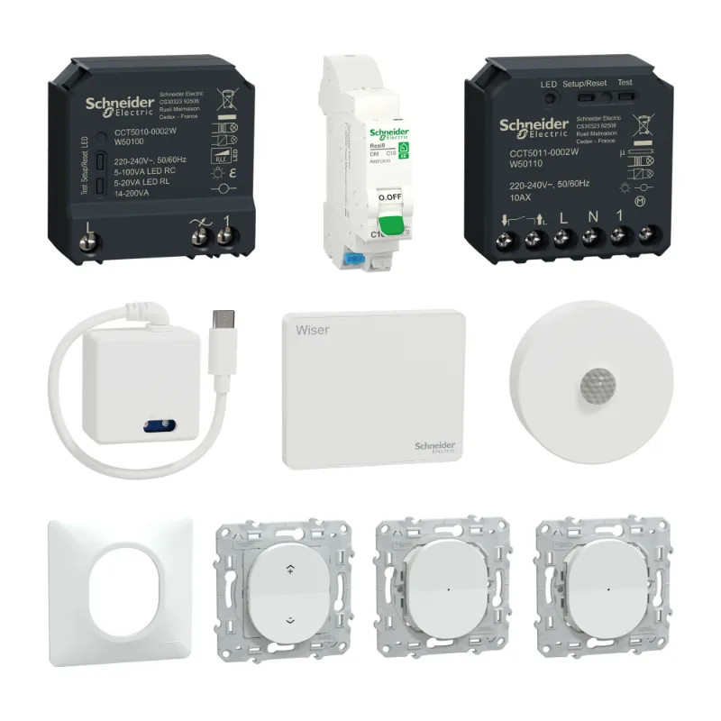 Enseignement - Pack résidentiel - Eclairage connecté - Wiser - MD3RESIECLAIR Schneider Electric