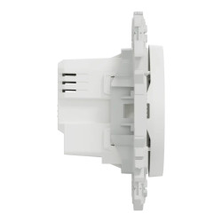Wiser Odace - bouton poussoir connecté 3 fils 10A zigbee - blanc craie