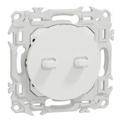 Odace - double va-et-vient ou poussoir à levier - 10AX - blanc craie