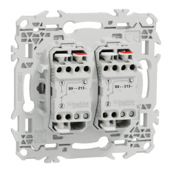 Odace - double va-et-vient ou poussoir à levier - 10AX - blanc craie