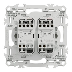 Odace - double va-et-vient ou poussoir à levier - 10AX - blanc craie