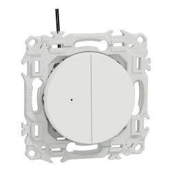Odace double VV ou poussoir LED blanc