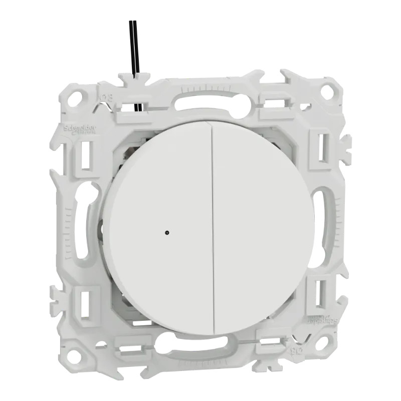 Odace double VV ou poussoir LED blanc