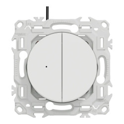Odace double VV ou poussoir LED blanc