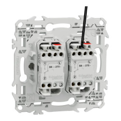 Odace double VV ou poussoir LED blanc