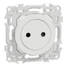 Odace - prise 2P affleurante - bornes automatiques - blanc craie