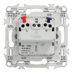 Odace - prise 2P affleurante - bornes automatiques - blanc craie