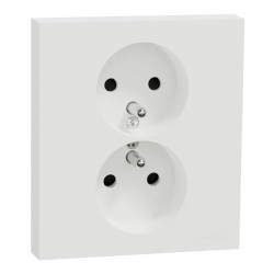 Odace prise 2P+T double blanc griffes