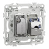 Odace - prise mixte RJ45 Cat.6 STP + TV - blanc craie