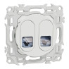 Odace prise double RJ45 cat.6 STP blanc