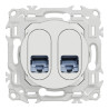 Odace prise double RJ45 cat.6 STP blanc