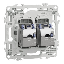 Odace prise double RJ45 cat.6 STP blanc