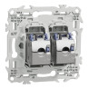 Odace prise double RJ45 cat.6 STP blanc