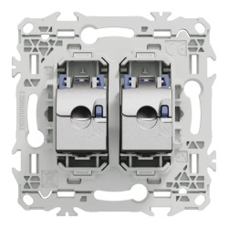 Odace prise double RJ45 cat.6 STP blanc