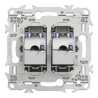 Odace prise double RJ45 cat.6 STP blanc