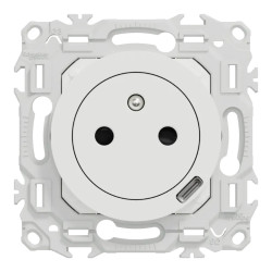 Odace 2P+T affleurante USB-C 18W blanc