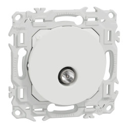 Odace - prise TV simple mâle - sortie coaxiale - blanc craie