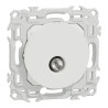 Odace - prise TV simple mâle - sortie coaxiale - blanc craie