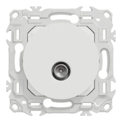 Odace - prise TV simple mâle - sortie coaxiale - blanc craie