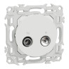 Odace - prise TV/FM - sorties coaxiales - blanc craie