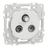 Odace - prise TV/FM/SAT - sorties coaxiales - blanc craie