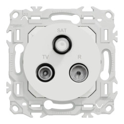 Odace - prise TV/FM/SAT - sorties coaxiales - blanc craie