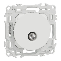 Odace - prise TV simple mâle avec griffes - blanc craie