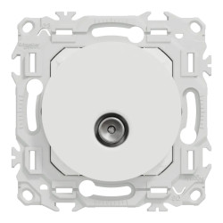 Odace - prise TV simple mâle avec griffes - blanc craie