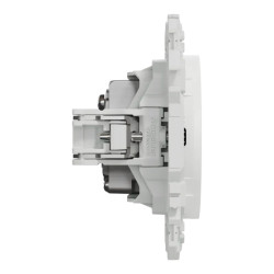 Odace - prise TV simple mâle avec griffes - blanc craie