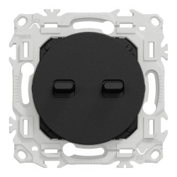 Odace - double va-et-vient ou poussoir à levier - 10AX - noir onyx