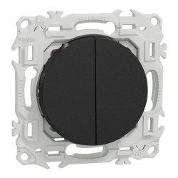 Odace - double va-et-vient ou poussoir - 10AX - noir onyx
