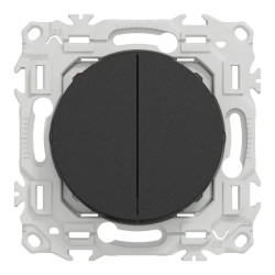 Odace - double va-et-vient ou poussoir - 10AX - noir onyx