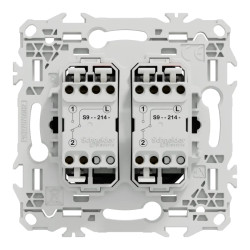 Odace - double va-et-vient ou poussoir - 10AX - noir onyx