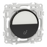 Odace - bouton-poussoir porte-étiquette - symbole carillon - noir onyx