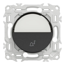 Odace - bouton-poussoir porte-étiquette - symbole carillon - noir onyx