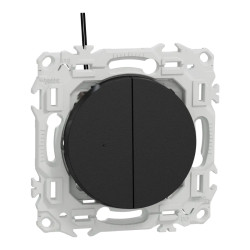 Odace double VV ou poussoir LED noir