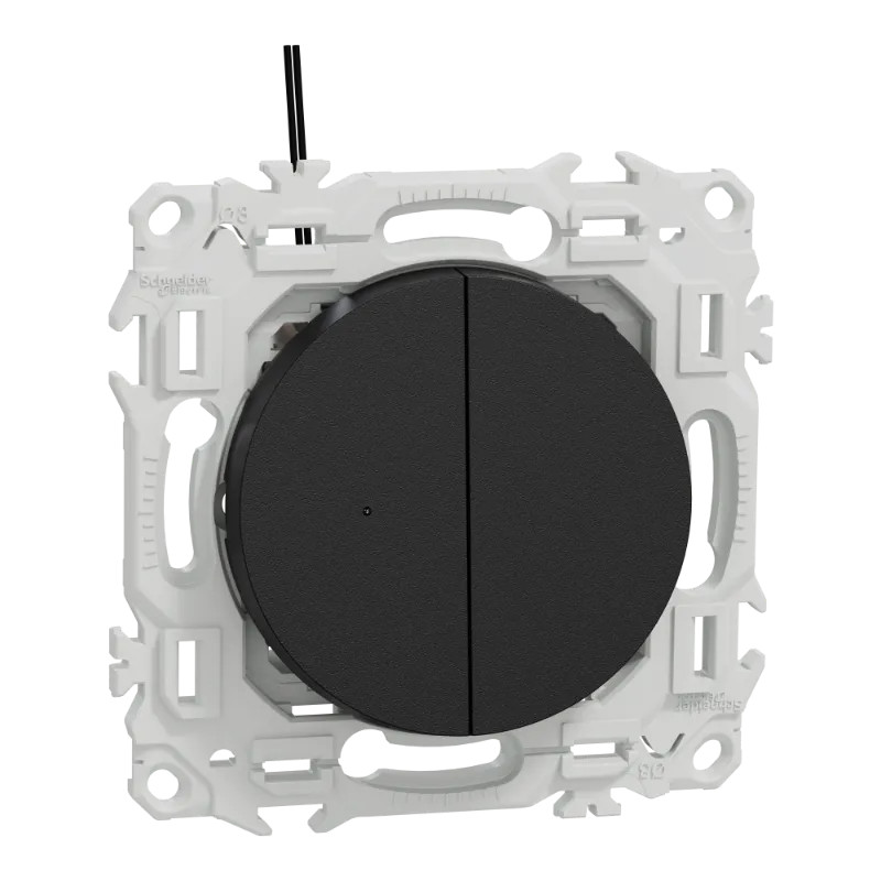 Odace double VV ou poussoir LED noir