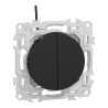 Odace double VV ou poussoir LED noir