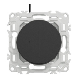 Odace double VV ou poussoir LED noir