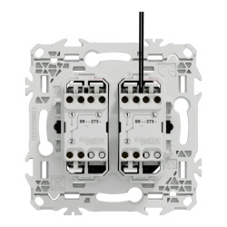 Odace double VV ou poussoir LED noir