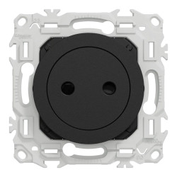 Odace - prise 2P affleurante - bornes automatiques - noir onyx