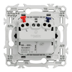 Odace - prise 2P affleurante - bornes automatiques - noir onyx