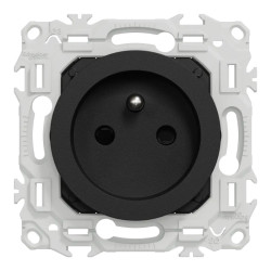 Odace prise 2P+T rénovation noir